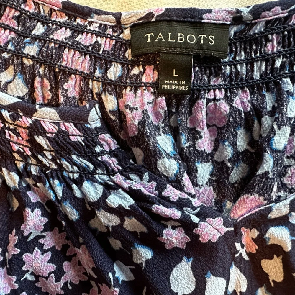 Talbots Floral Flutter Sleeves Dress